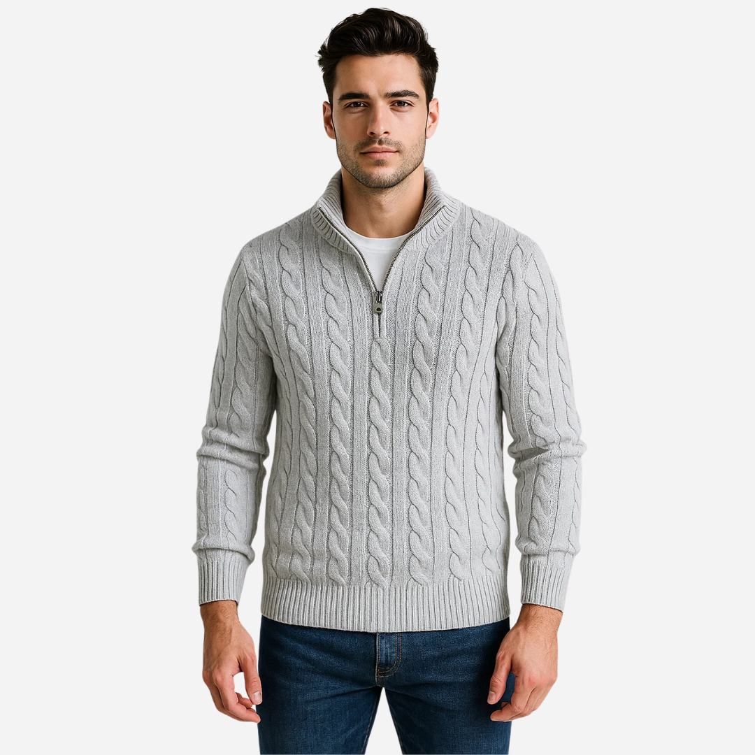 Bellanoa | Men’s Cable Knit Half-Zip Sweater