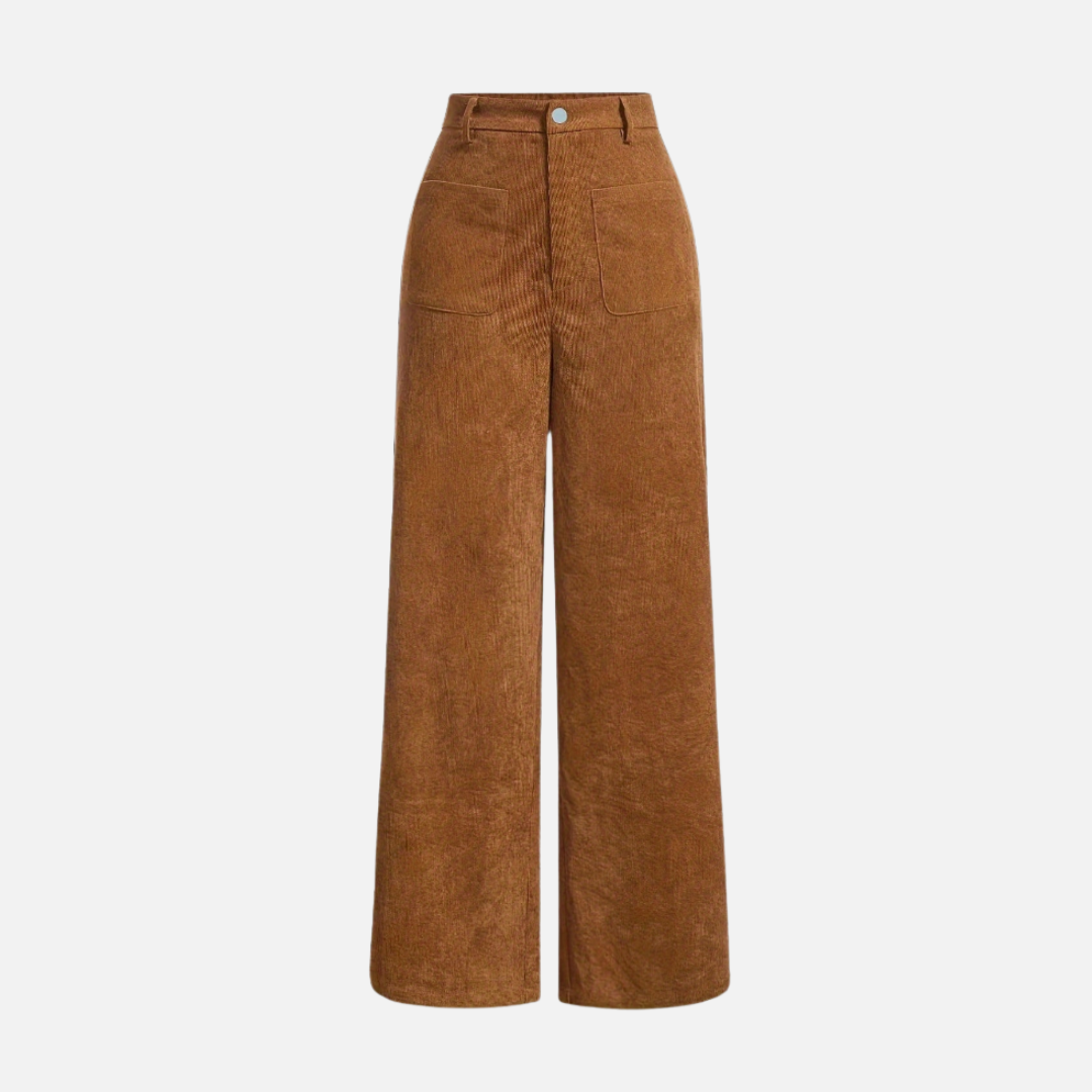 Bellanoa | Women’s High-Waist Corduroy Straight-Leg Trousers