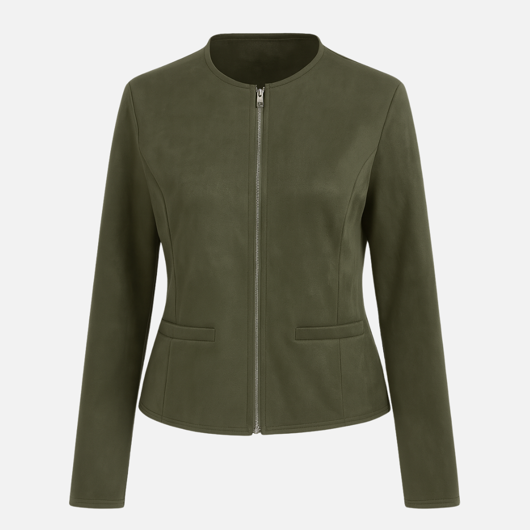 Bellanoa | Women’s Round Neck Zip-Up Jacket