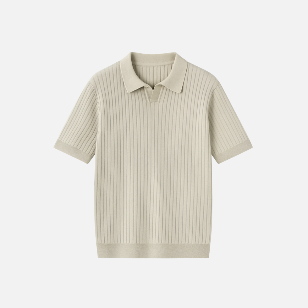 Bellanoa | Men’s Ribbed Knit Polo Shirt