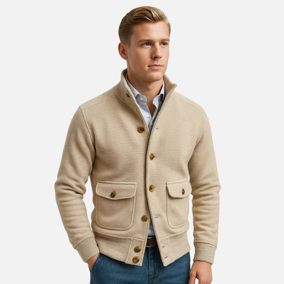 Bellanoa | Men’s Stand Collar Solid Colour Jacket