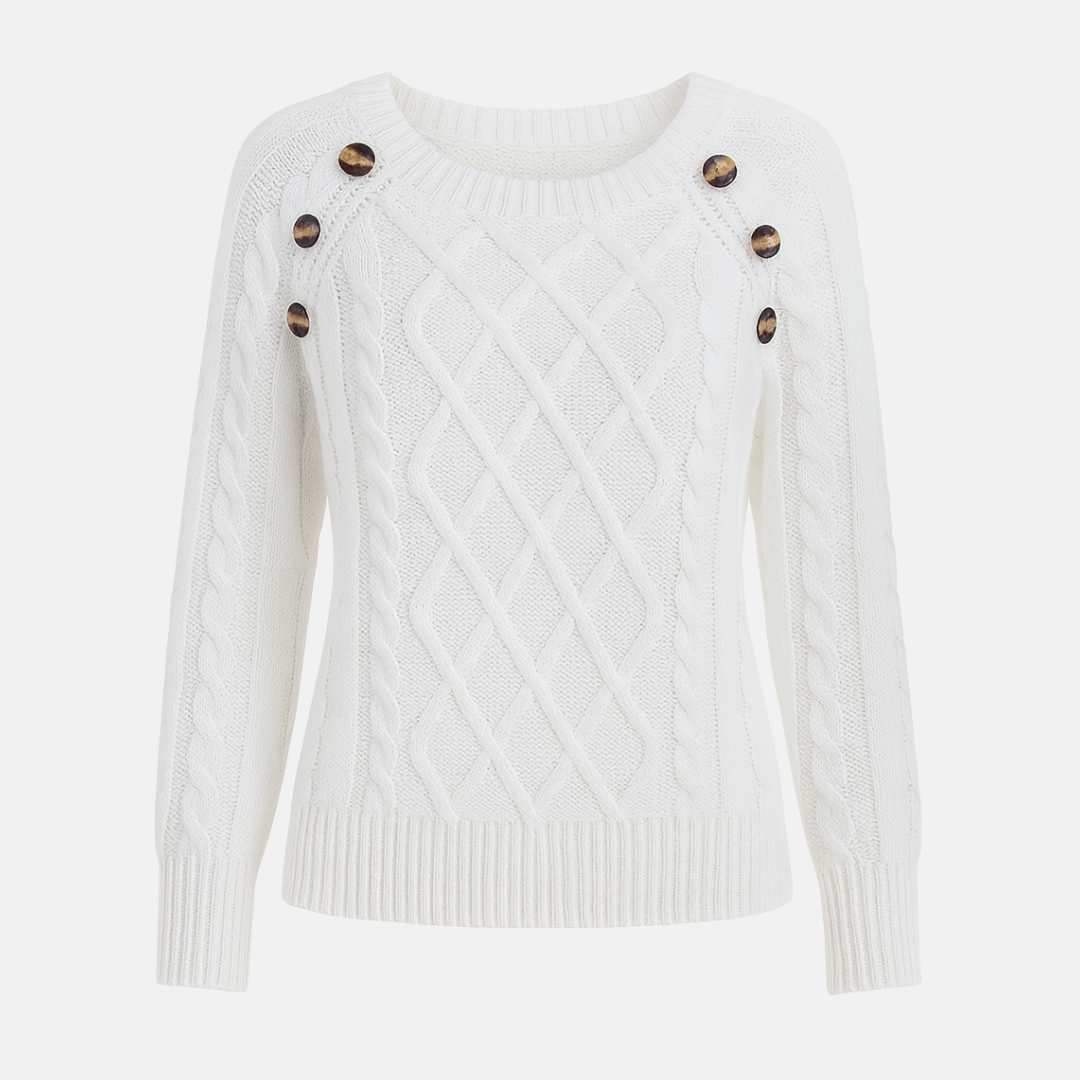 Bellanoa | Women’s Cable-Knit Square Neck Sweater