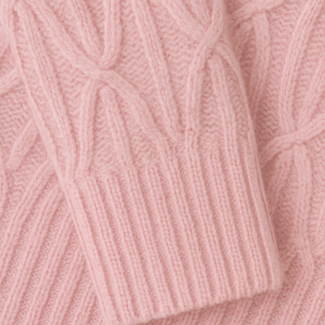 Bellanoa | Women’s Elegant Pink V-Neck Sweater