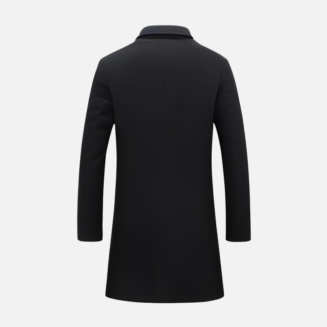 Bellanoa | Men’s Single-Breasted Black Trench Coat