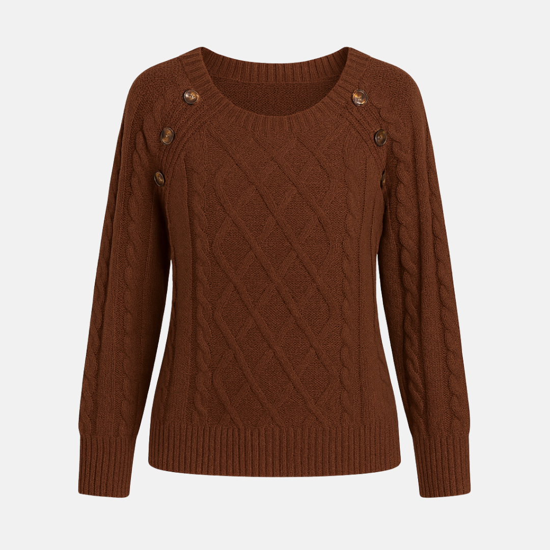 Bellanoa | Women’s Cable-Knit Square Neck Sweater