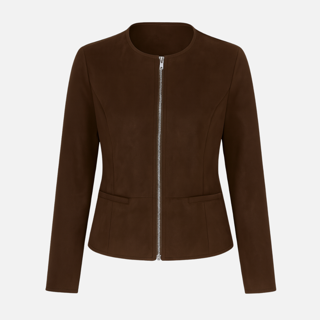 Bellanoa | Women’s Round Neck Zip-Up Jacket