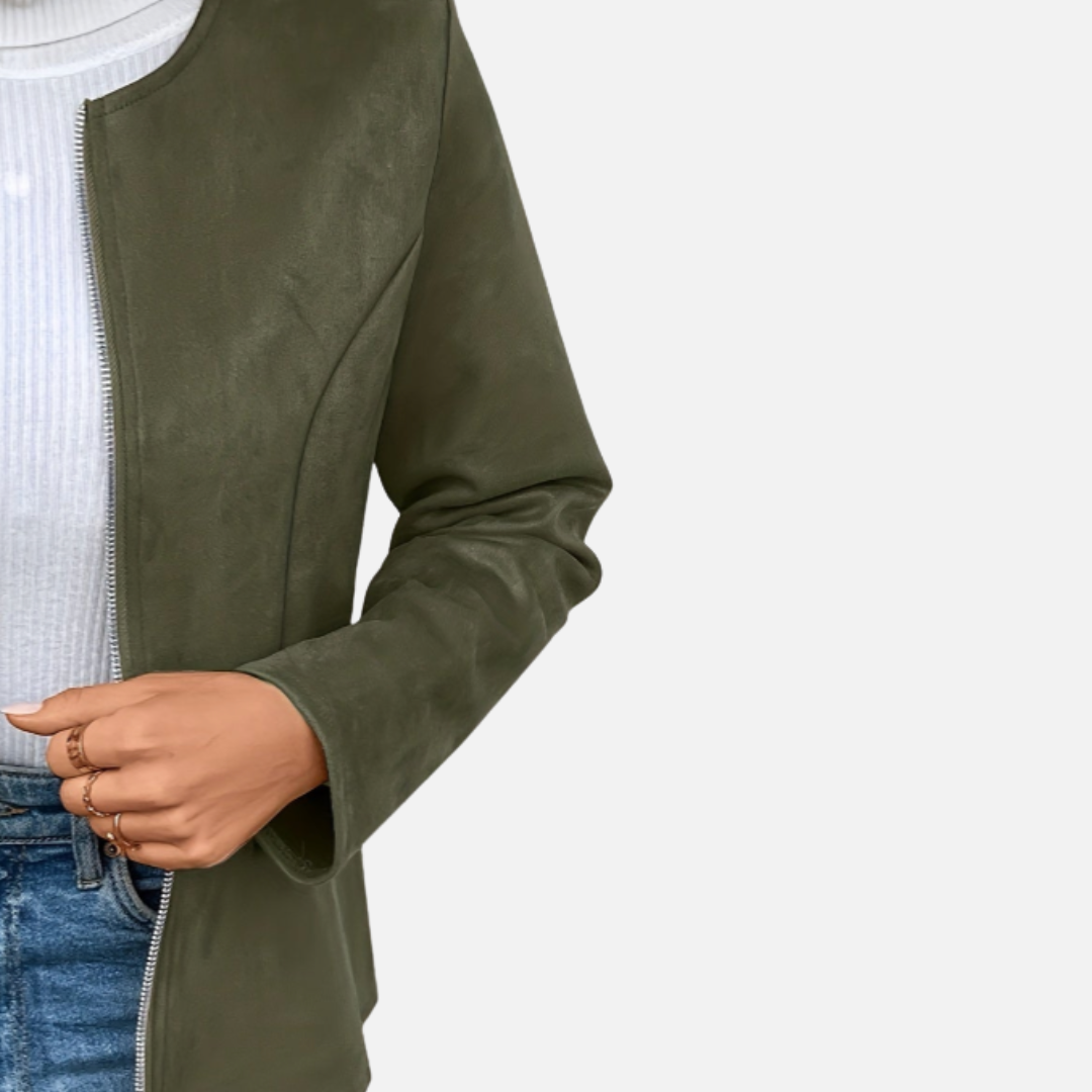 Bellanoa | Women’s Round Neck Zip-Up Jacket