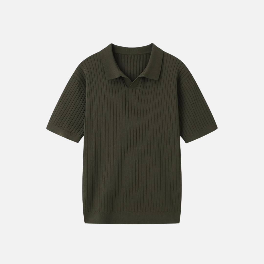 Bellanoa | Men’s Ribbed Knit Polo Shirt