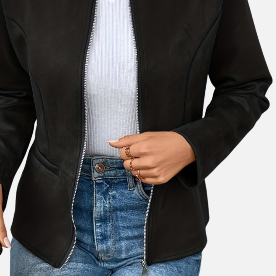 Bellanoa | Women’s Round Neck Zip-Up Jacket