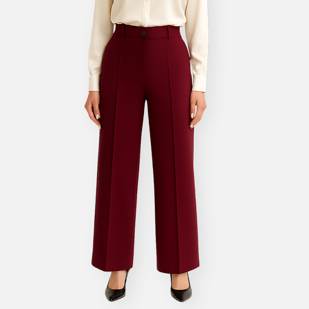 Bellanoa | Women’s Solid Straight-Leg Trousers
