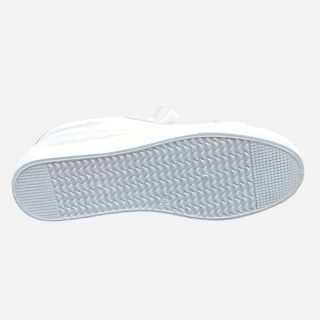 Bellanoa | Women’s Casual White Grid Sneakers