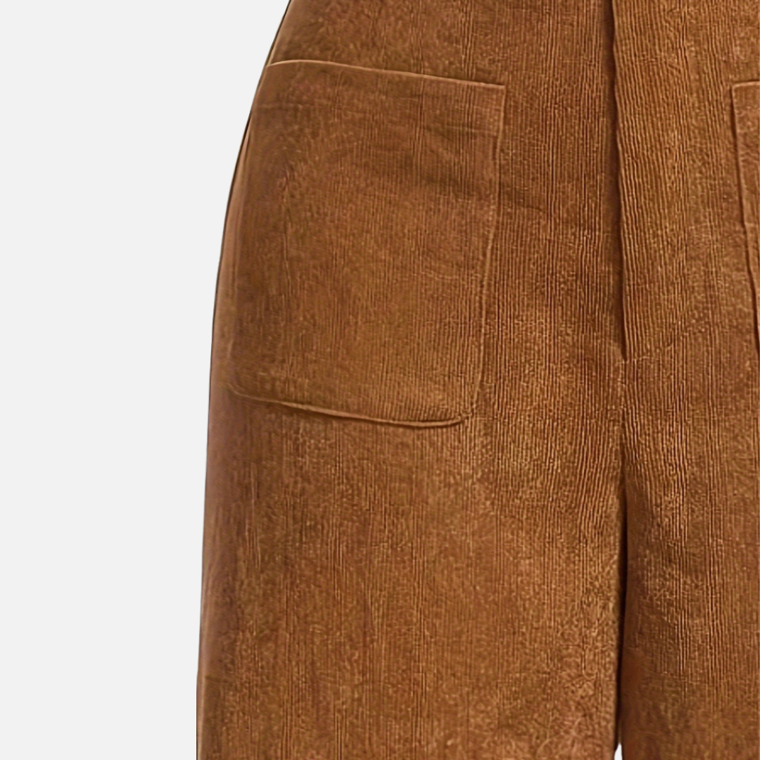 Bellanoa | Women’s High-Waist Corduroy Straight-Leg Trousers