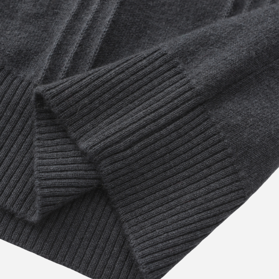 Bellanoa | Men’s 100% Cashmere Ribbed Half-Zip Sweater