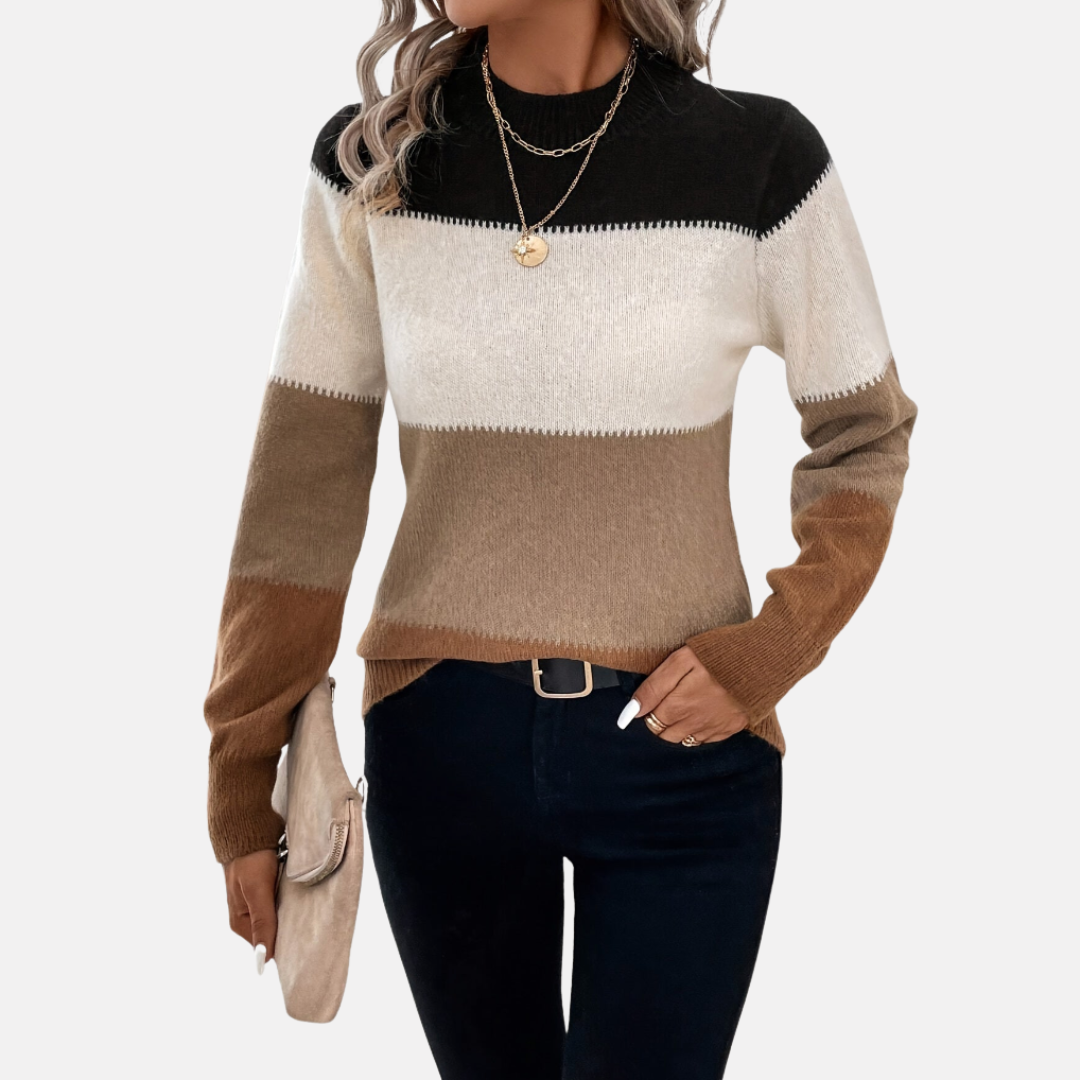 Bellanoa | Women’s Cozy Colour Block Knit Sweater