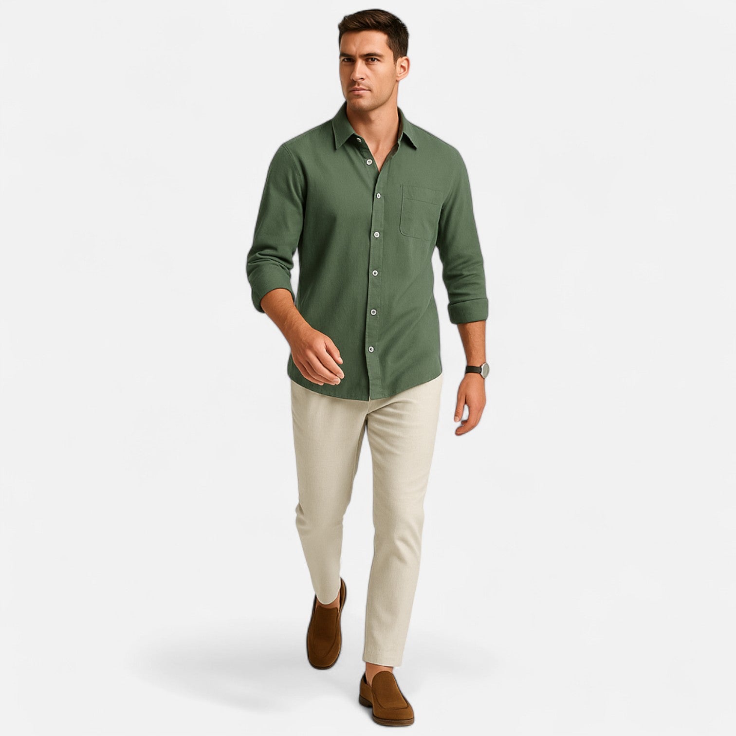 Bellanoa | Men’s Ivy Linen Button-Down Shirt