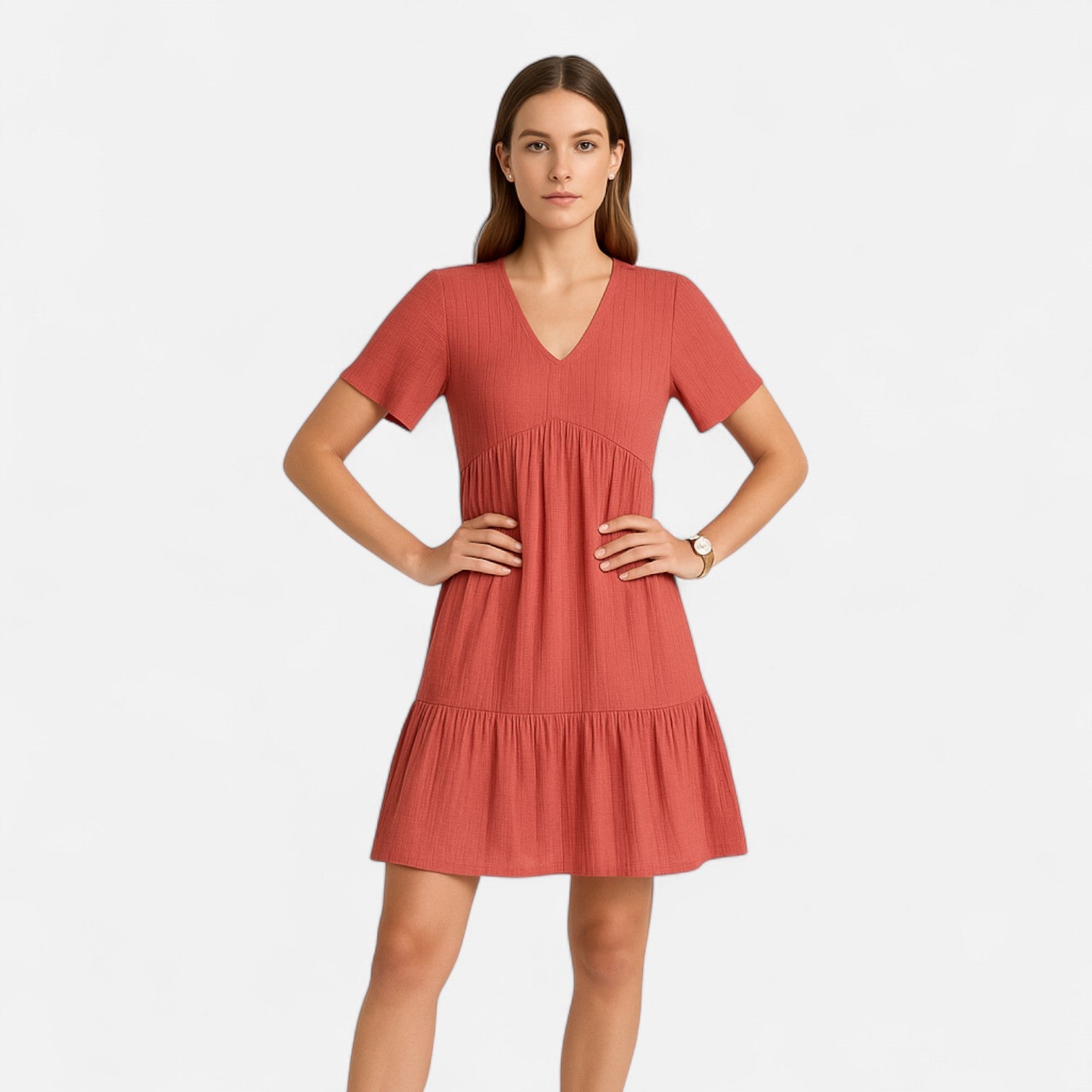 Bellanoa | Women’s V-Neck Dress in Retro A-Line Silhouette