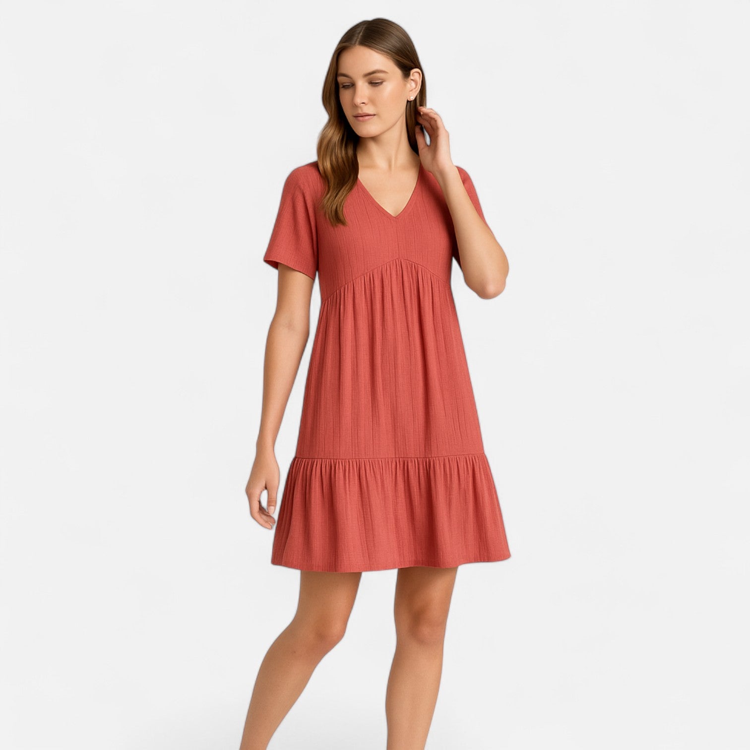 Bellanoa | Women’s V-Neck Dress in Retro A-Line Silhouette