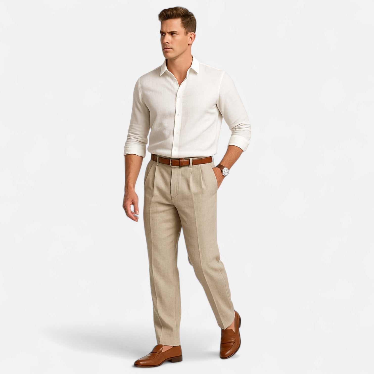 Bellanoa | Men’s Tailored Trousers in Refined Stretch Fabric