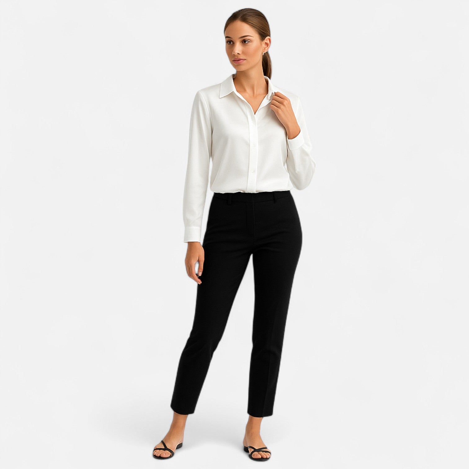 Bellanoa | Women’s Long Sleeve Blouse in Elegant Satin Finish