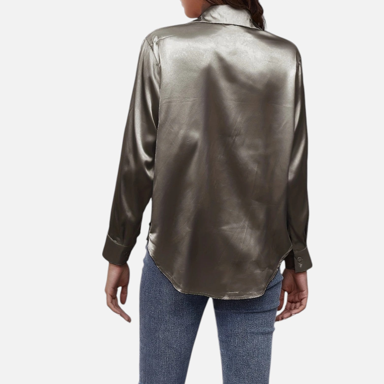 Bellanoa | Women’s Satin Blouse in Classic Long Sleeve Style
