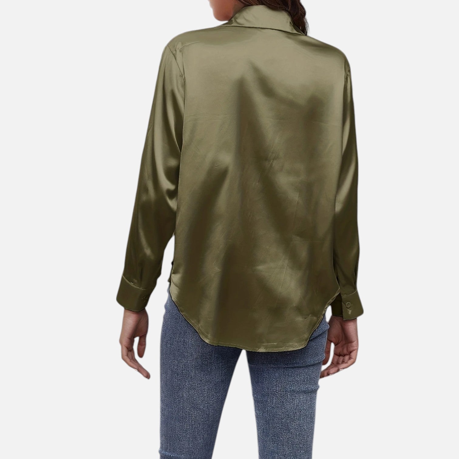 Bellanoa | Women’s Satin Blouse in Classic Long Sleeve Style