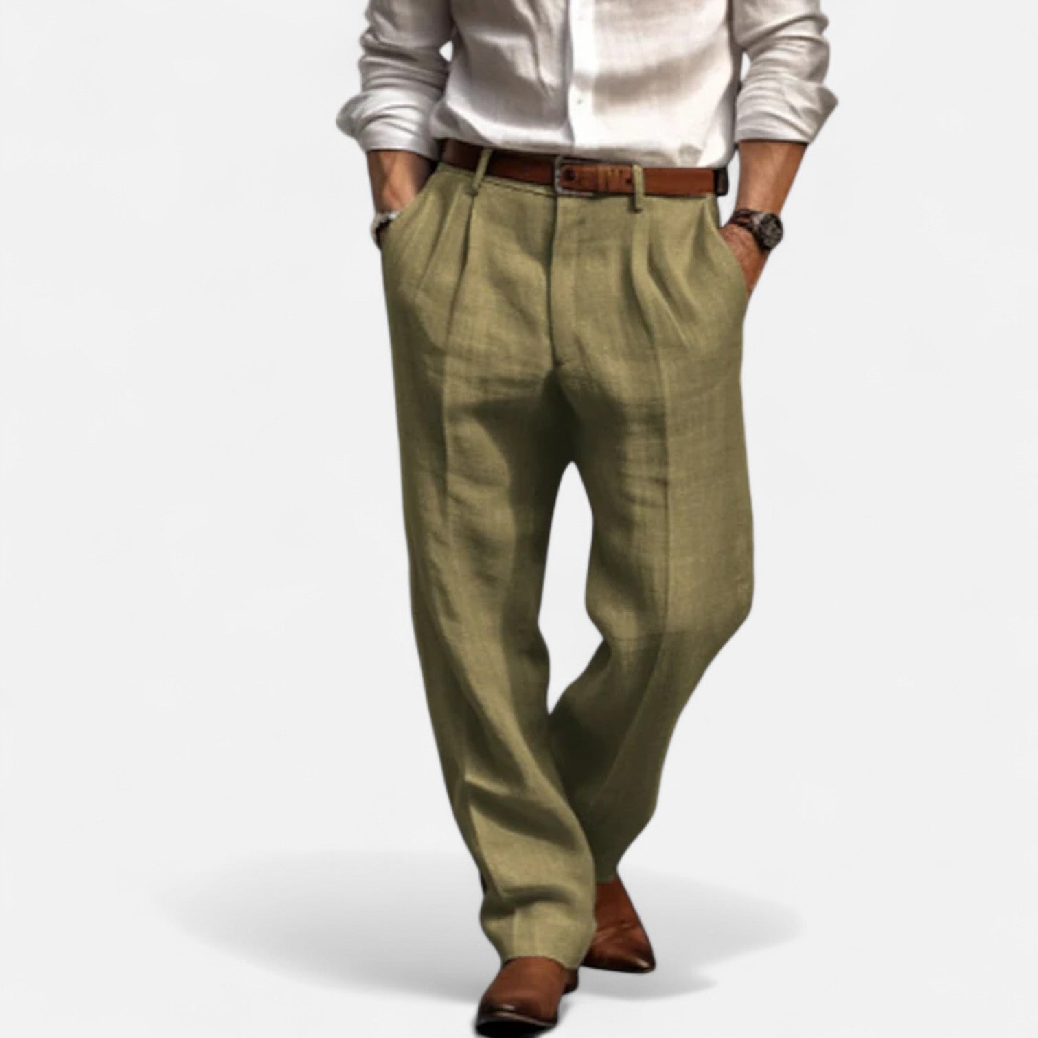 Bellanoa | Men’s Tailored Trousers in Refined Stretch Fabric