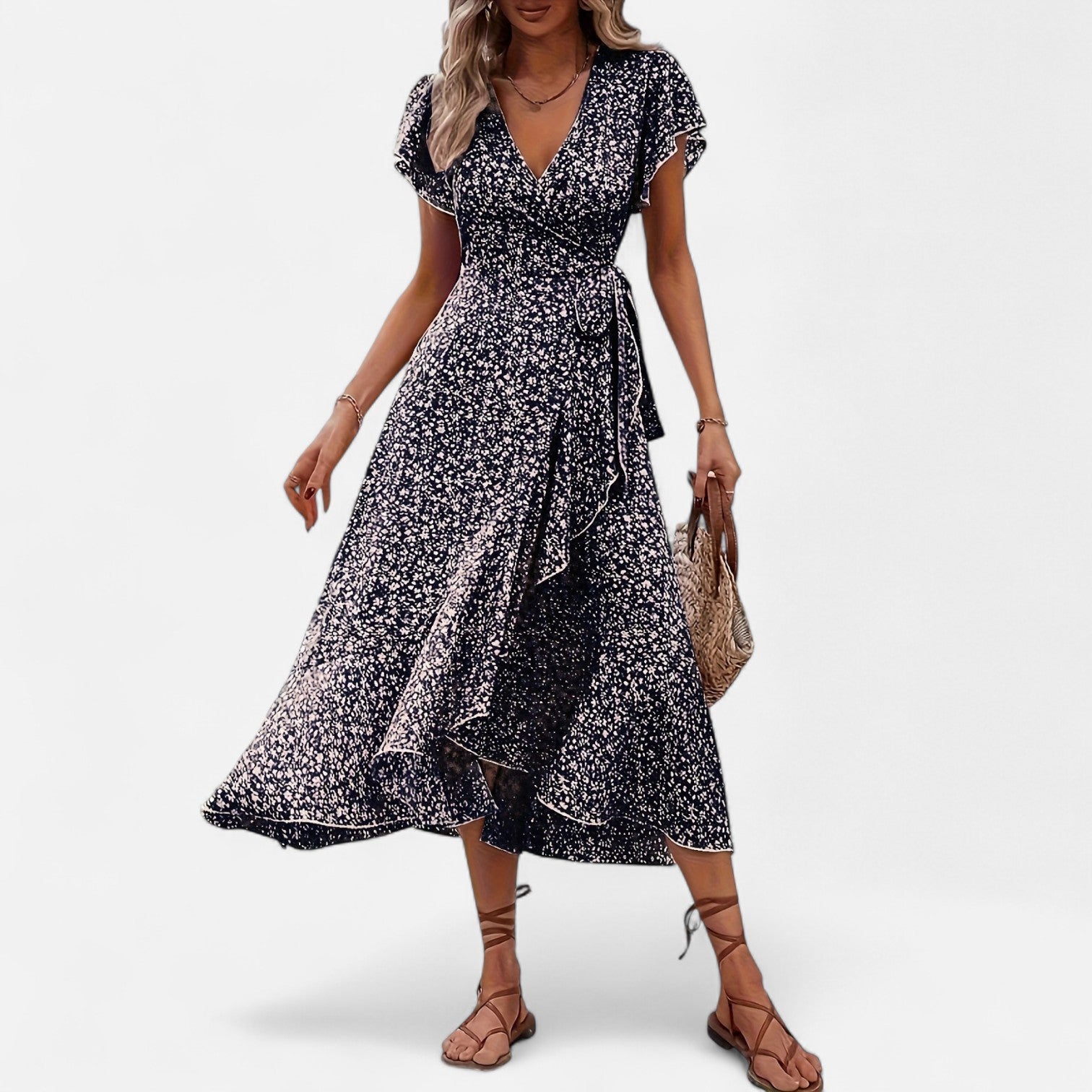 Bellanoa | Women’s Heritage Print Dress in Light Midi Silhouette