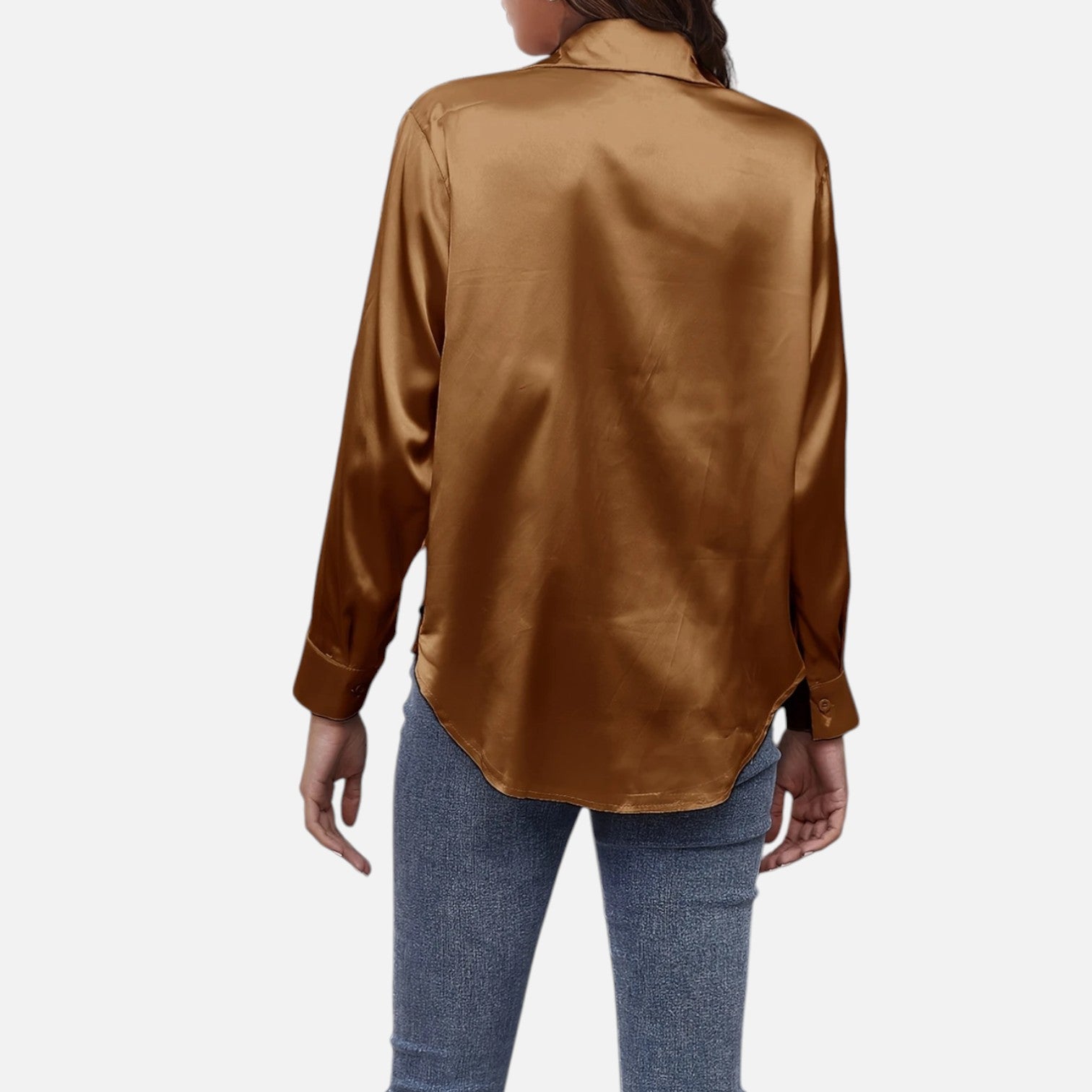 Bellanoa | Women’s Satin Blouse in Classic Long Sleeve Style