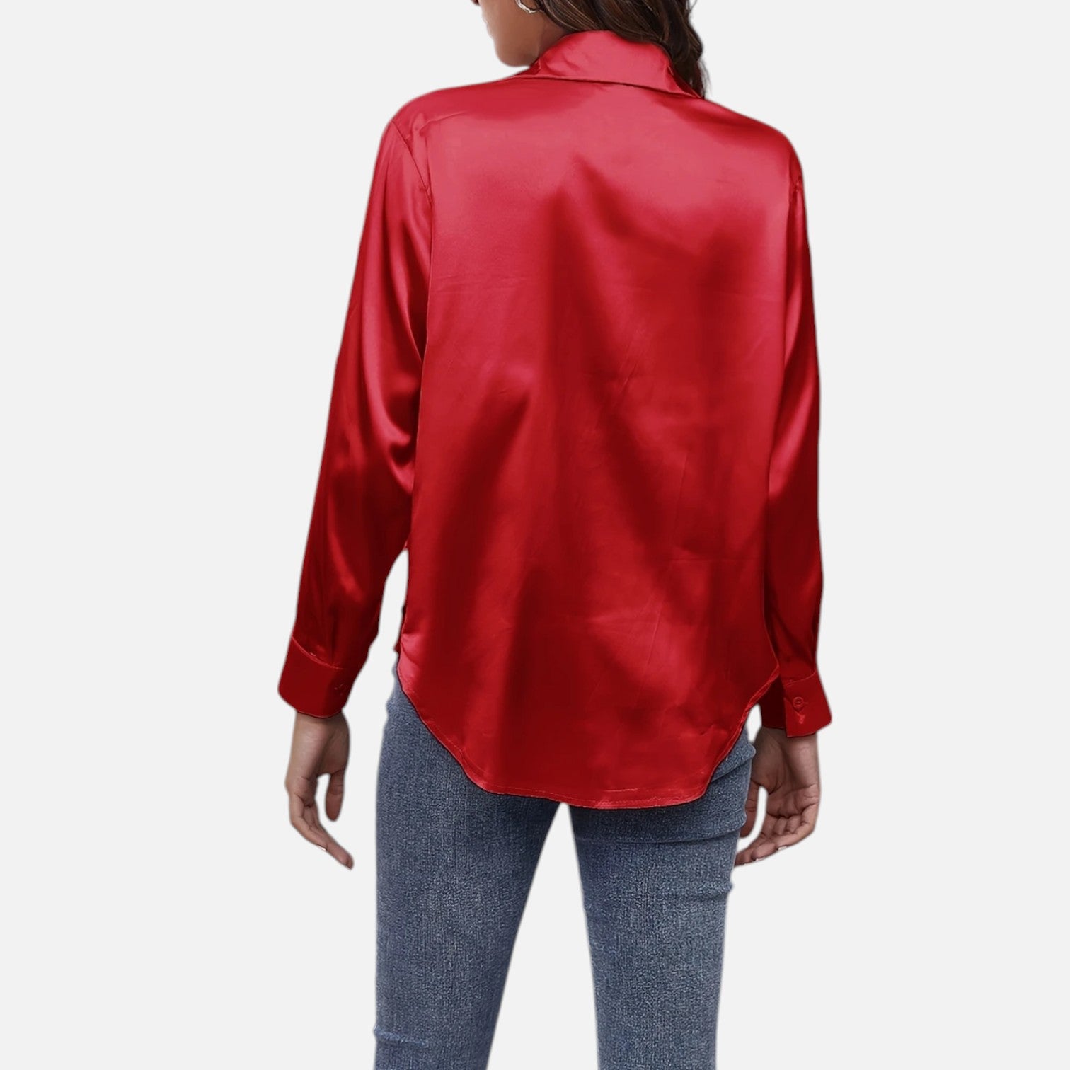 Bellanoa | Women’s Satin Blouse in Classic Long Sleeve Style
