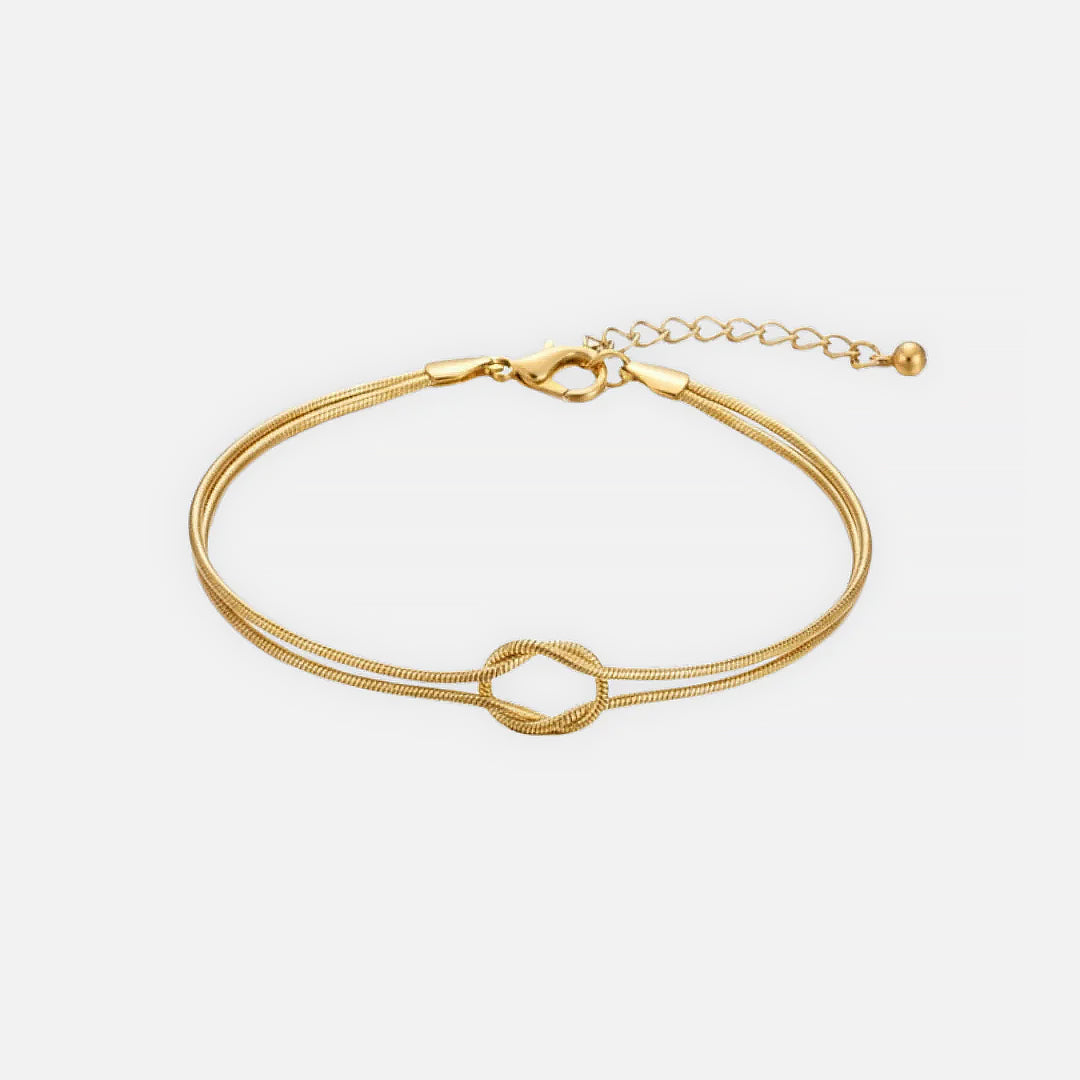Noviqlo | Knotted Snake Chain Bracelet Gold Colour