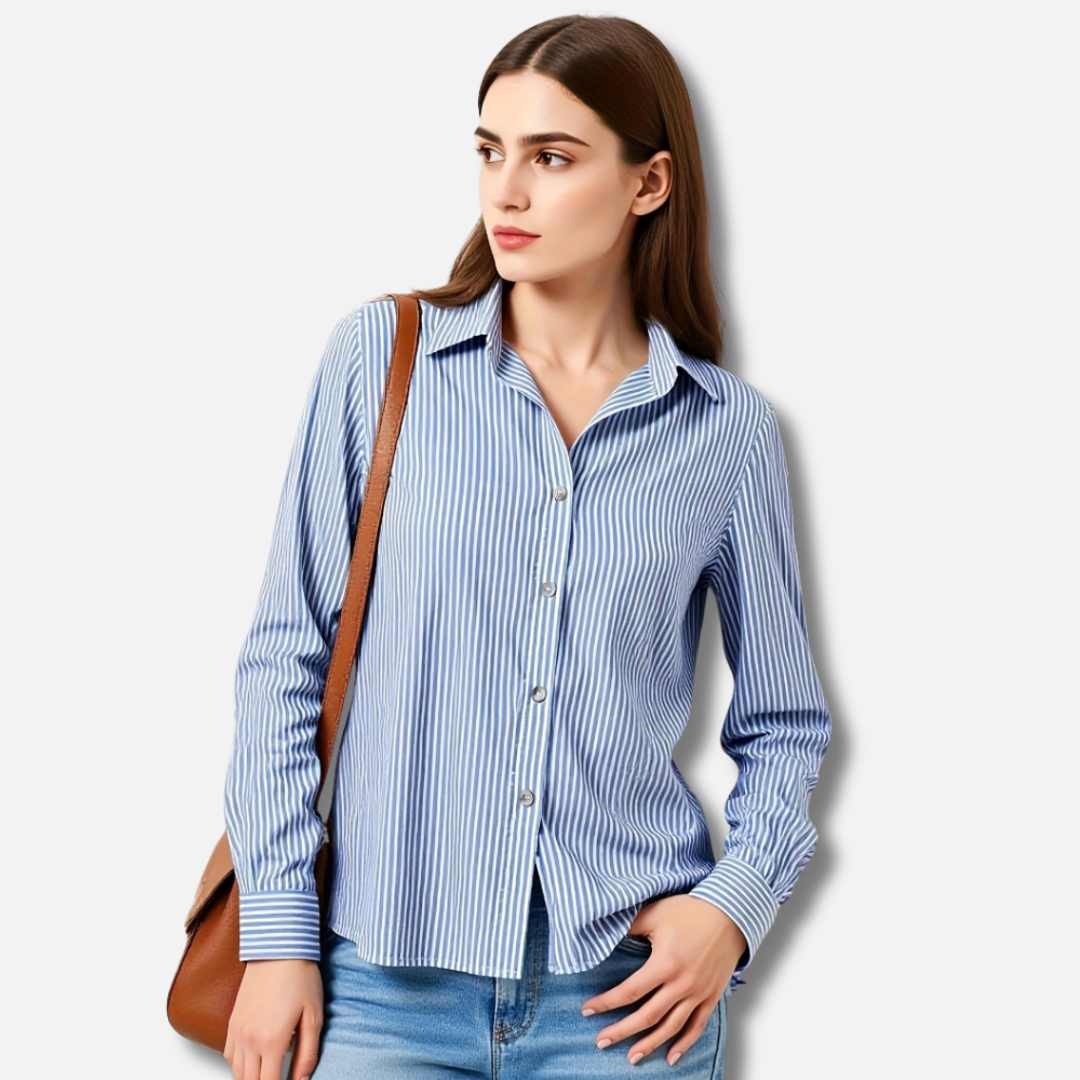 Bellanoa | Women’s Elegant Blue Striped Shirt