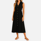 Bellanoa | Women’s Sleeveless White Linen Maxi Dress