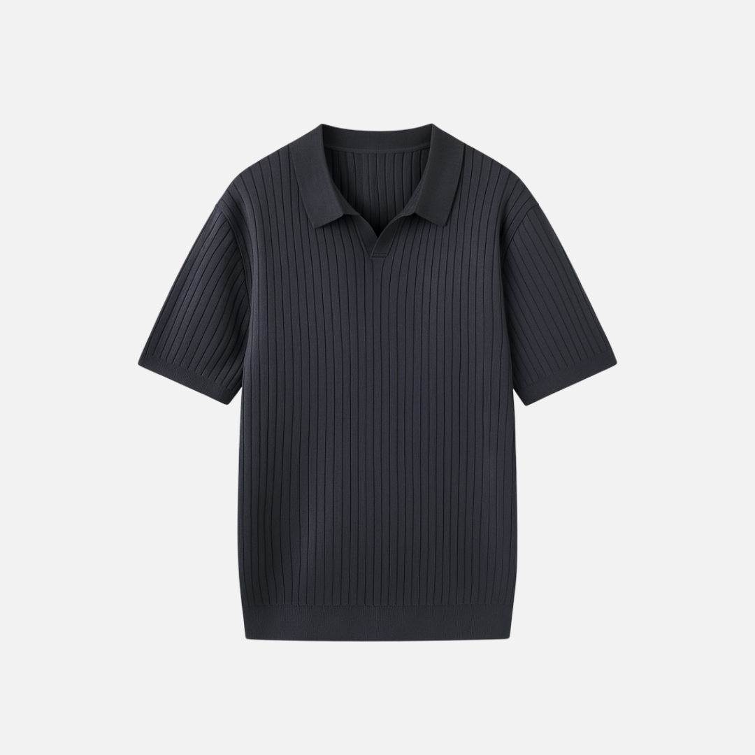 Bellanoa | Men’s Ribbed Knit Polo Shirt