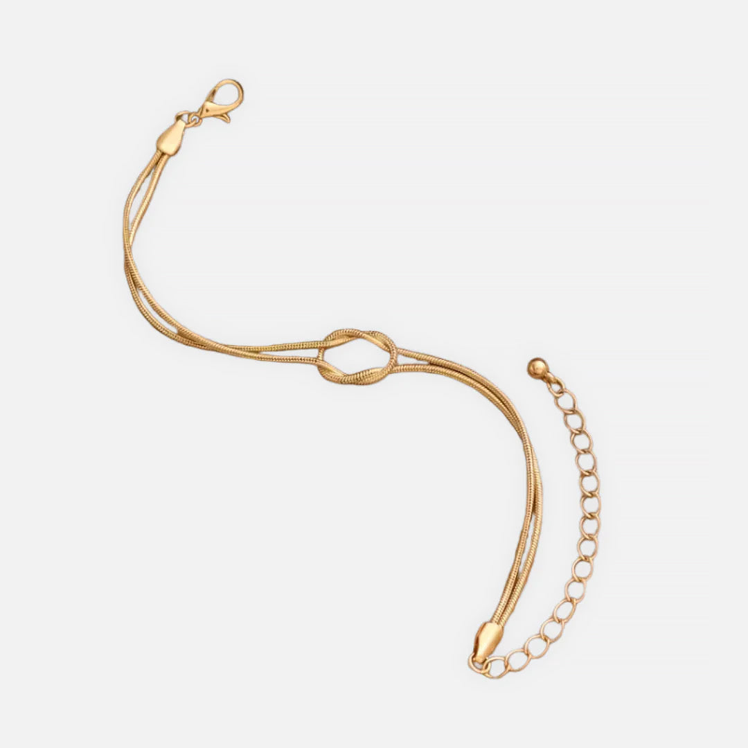Noviqlo | Knotted Snake Chain Bracelet Gold Colour
