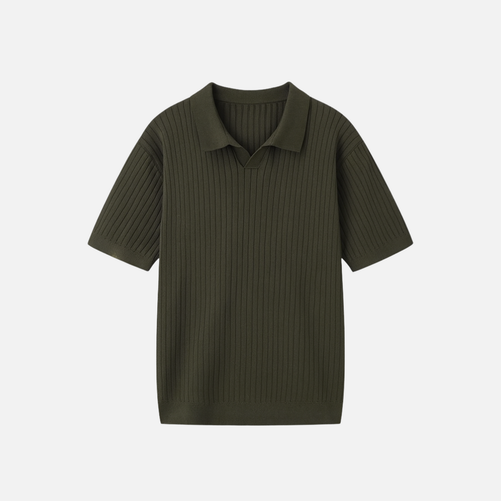 Bellanoa | Men’s Ribbed Knit Polo Shirt