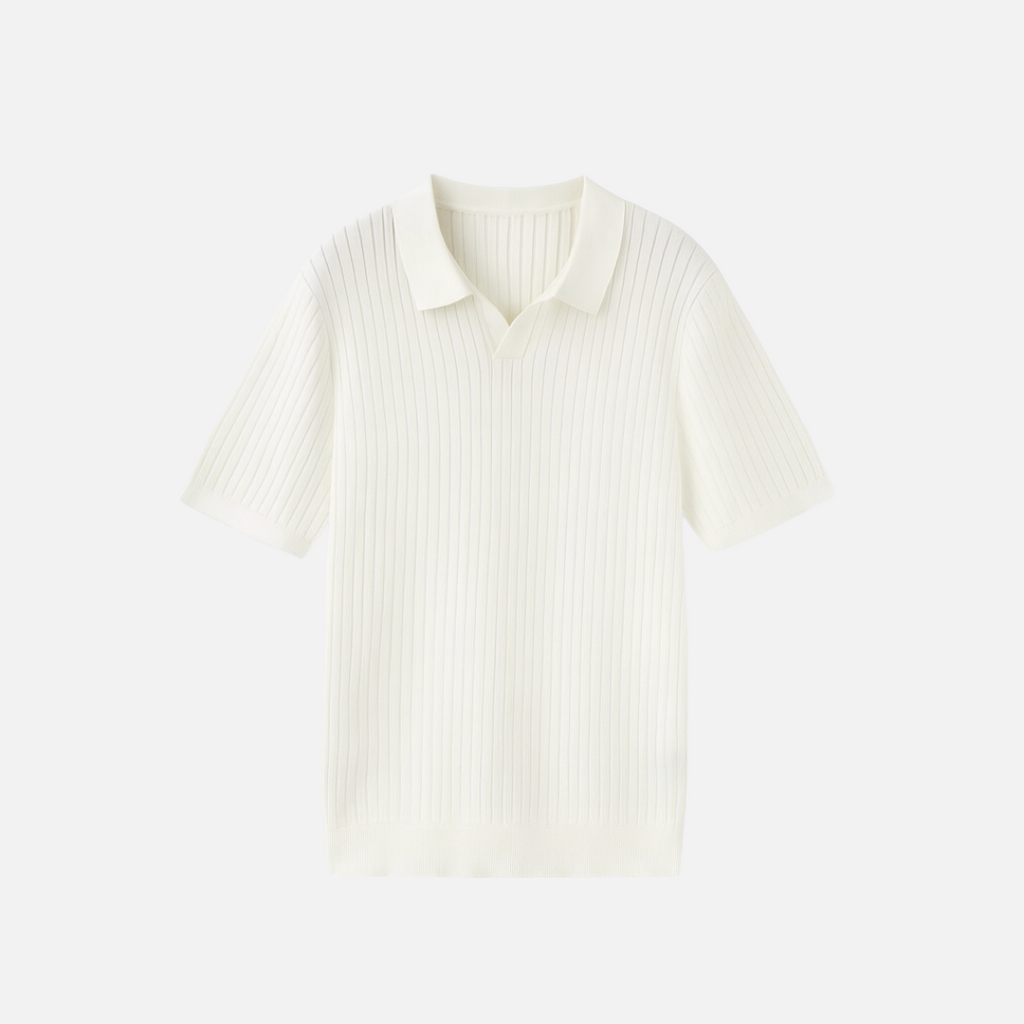 Bellanoa | Men’s Ribbed Knit Polo Shirt