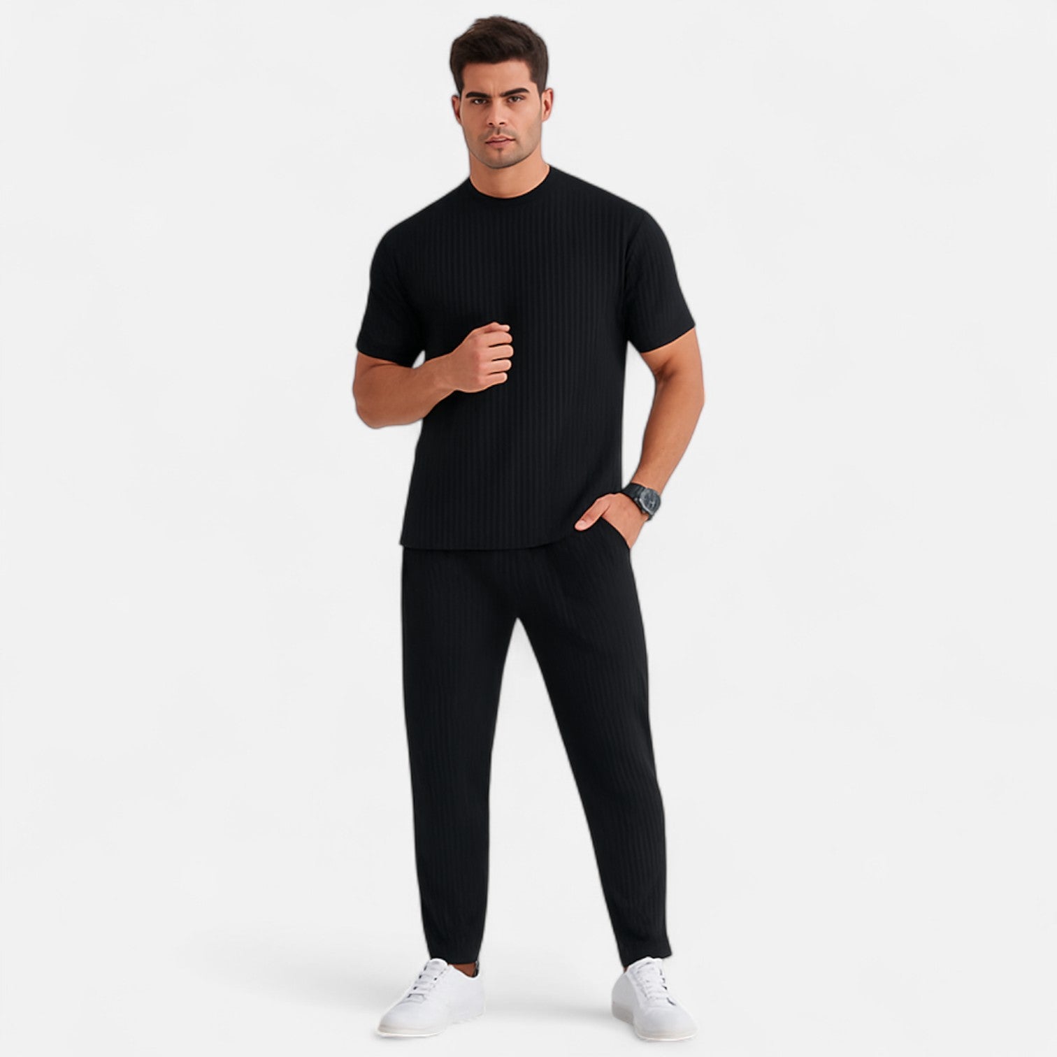 Bellanoa | Men’s Ribbed Cotton Pants in Relaxed Fit