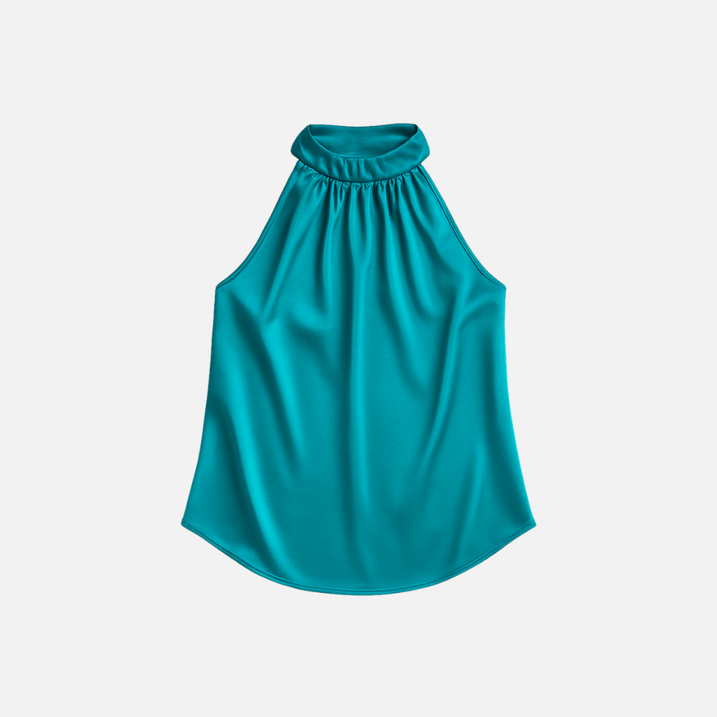 Bellanoa | Women’s Sleeveless Summer Blouse in Smooth Satin