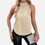 Bellanoa | Women’s Sleeveless Summer Blouse in Smooth Satin