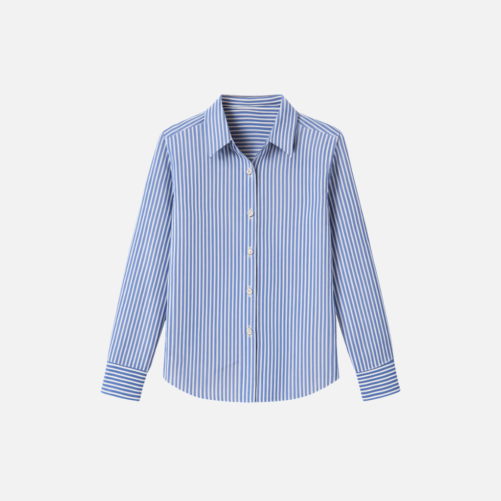 Bellanoa | Women’s Elegant Blue Striped Shirt