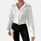 Bellanoa | Women’s Long Sleeve Blouse in Elegant Satin Finish