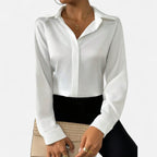 Bellanoa | Women’s Long Sleeve Blouse in Elegant Satin Finish
