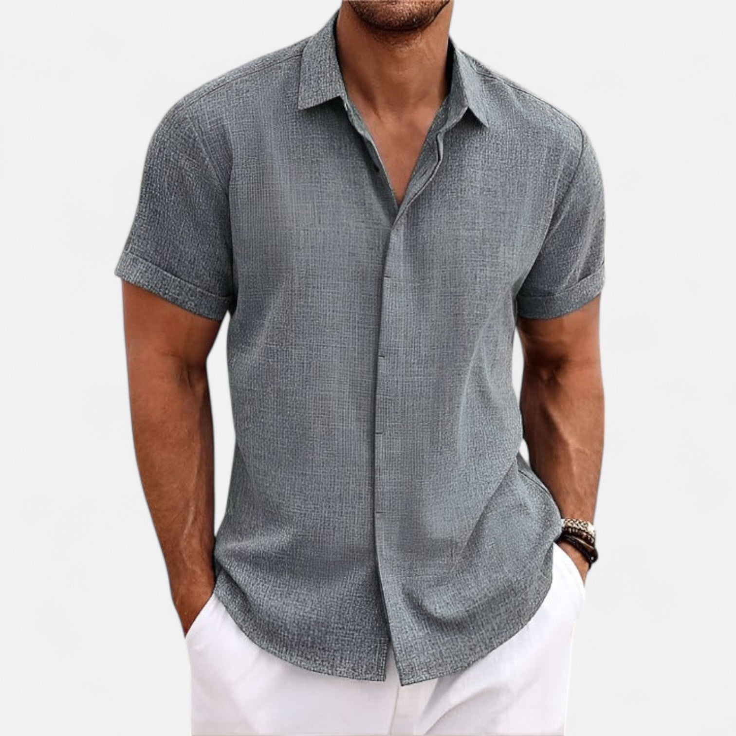 Bellanoa | Men’s Summer Shirt with Classic Collar Finish